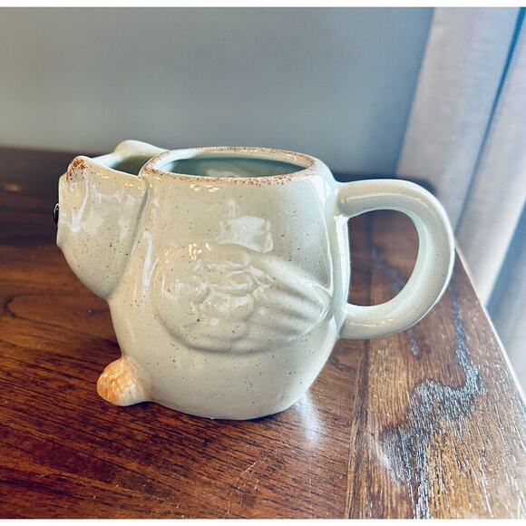 Cute Gray Owl Ceramic Coffee Mug Tea Cup With Built In Tea Bag Holder - New - Picture 4 of 7